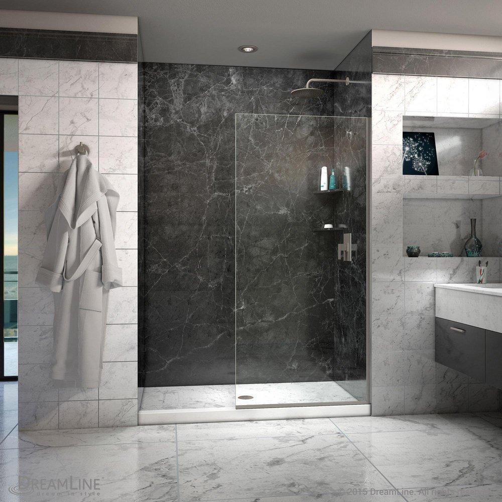 DreamLine Brushed Nickel 30 in. Frameless Shower Door with Clear Tempered Glass 