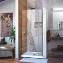 DreamLine Brushed Nickel 34 in. Frameless Hinged Shower Door with Clear Glass 