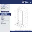 DreamLine Brushed Nickel 34 in. Frameless Hinged Shower Door with Clear Glass 