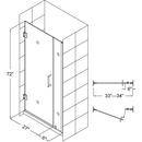 DreamLine Brushed Nickel 34 in. Frameless Hinged Shower Door with Clear Glass 