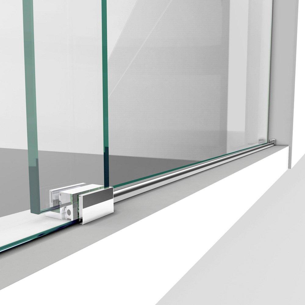 DreamLine Polished Stainless Steel 60 in. Frameless Sliding Shower Door with Clear Tempered Glass 