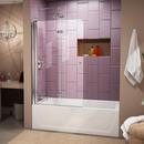 36 in. Frameless Hinged Tub and Shower Door with Clear Tempered Glass in Polished Chrome