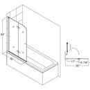 DreamLine Chrome 36 in. Frameless Hinged Tub and Shower Door with Clear Tempered Glass 