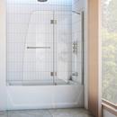 DreamLine Brushed Nickel 48 in. Frameless Hinged Tub and Shower Door with Clear Tempered Glass 