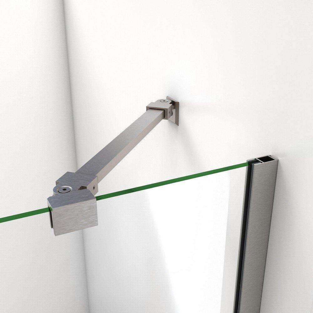 DreamLine Brushed Nickel 48 in. Frameless Hinged Tub and Shower Door with Clear Tempered Glass 
