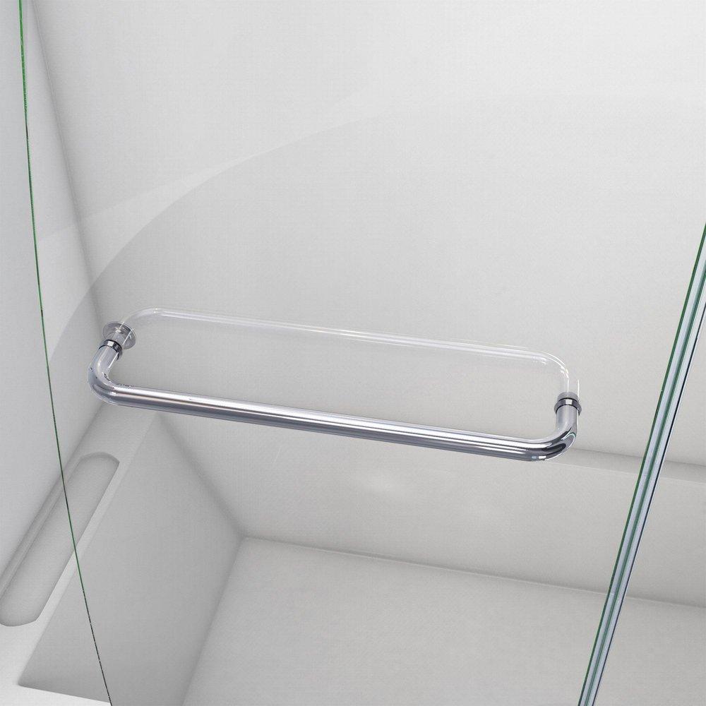 DreamLine Chrome 48 in. Frameless Hinged Tub and Shower Door with Clear Tempered Glass 