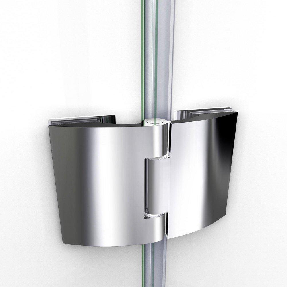 DreamLine Chrome 48 in. Frameless Hinged Tub and Shower Door with Clear Tempered Glass 