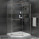 DreamLine Brushed Nickel 34-1/8 in. Frameless Pivot Shower Enclosure with Tempered Glass 