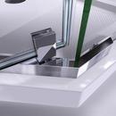 DreamLine Brushed Nickel 34-1/8 in. Frameless Pivot Shower Enclosure with Tempered Glass 