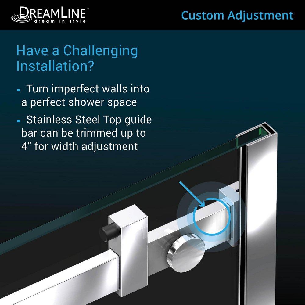DreamLine Brushed Stainless Steel 60 in. Frameless Sliding Tub and Shower Door with Clear Tempered Glass 