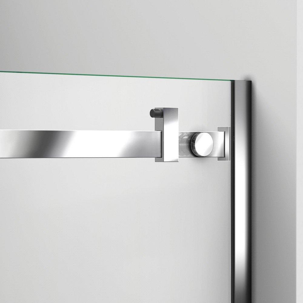 DreamLine Brushed Stainless Steel 60 in. Frameless Sliding Tub and Shower Door with Clear Tempered Glass 