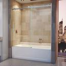 60 in. Frameless Sliding Tub and Shower Door with Clear Tempered Glass in Brushed Stainless Steel