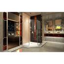 DreamLine Chrome 36-5/16 in. Frameless Hinged Shower Enclosure with Tempered Glass 