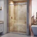 48 in. Frameless Sliding Shower Door with Clear Tempered Glass in Brushed Stainless Steel