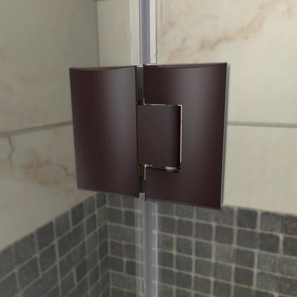 DreamLine Oil Rubbed Bronze 36-5/16 in. Frameless Hinged Shower Enclosure with Tempered Glass 