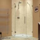 DreamLine Brushed Nickel 36-5/16 in. Frameless Hinged Shower Enclosure with Tempered Glass 