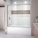60 in. Frameless Bypass Sliding Tub and Shower Door with Clear Glass in Brushed Nickel
