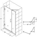 DreamLine Brushed Nickel 41 in. Frameless Hinged Shower Door with Clear Glass 