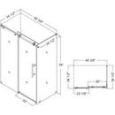 DreamLine Brushed Stainless Steel 48-3/8 in. Frameless Sliding Shower Enclosure with Clear Tempered Glass 