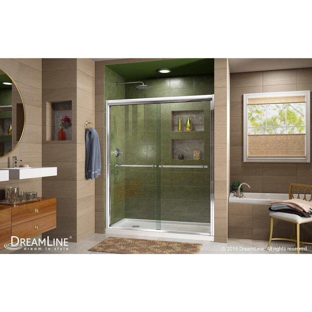 DreamLine Chrome 72 in. Frameless Bypass Sliding Shower Door with Clear Glass 