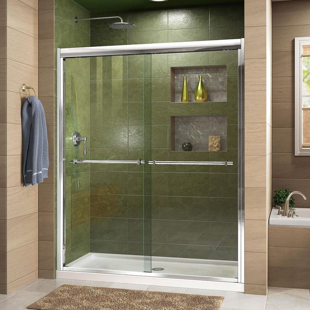 DreamLine Chrome 72 in. Frameless Bypass Sliding Shower Door with Clear Glass 