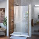 47 in. Frameless Hinged Shower Door with Clear Tempered Glass in Brushed Nickel