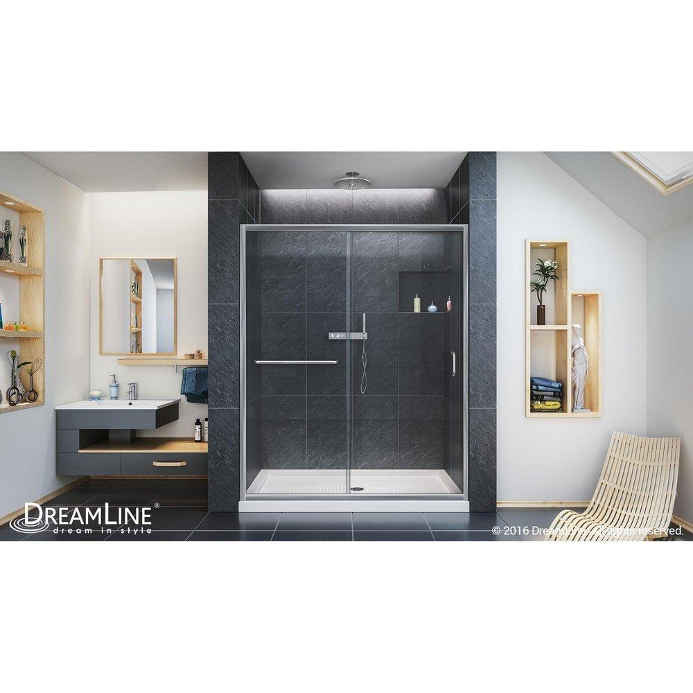 DreamLine Chrome 60 in. Frameless Sliding Shower Door with Clear Glass 