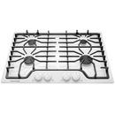 30 in. 4-Burner Gas Cooktop with Continuous Cast Iron Grates in White
