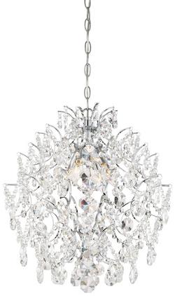 4-Light 18 in. Wide Crystal Mini Chandelier in Chrome