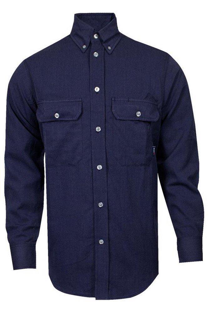 National Safety Apparel&reg; Navy FR LONG SLV BTN DWN NABL HRC2 5X 