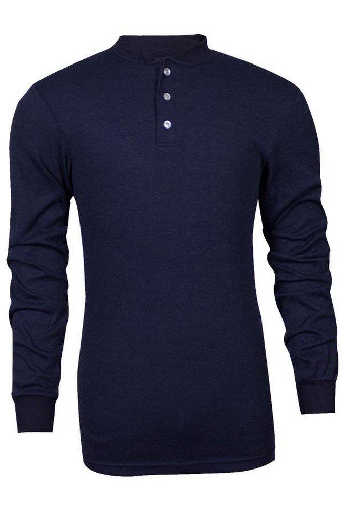 National Safety Apparel&reg; Navy FR LONG SLV HENLEY NABL HRC2 SM 