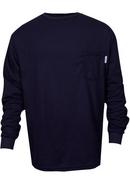 National Safety Apparel&reg; Navy FR LONG SLV TSHIRT HRC2 NABL MED 