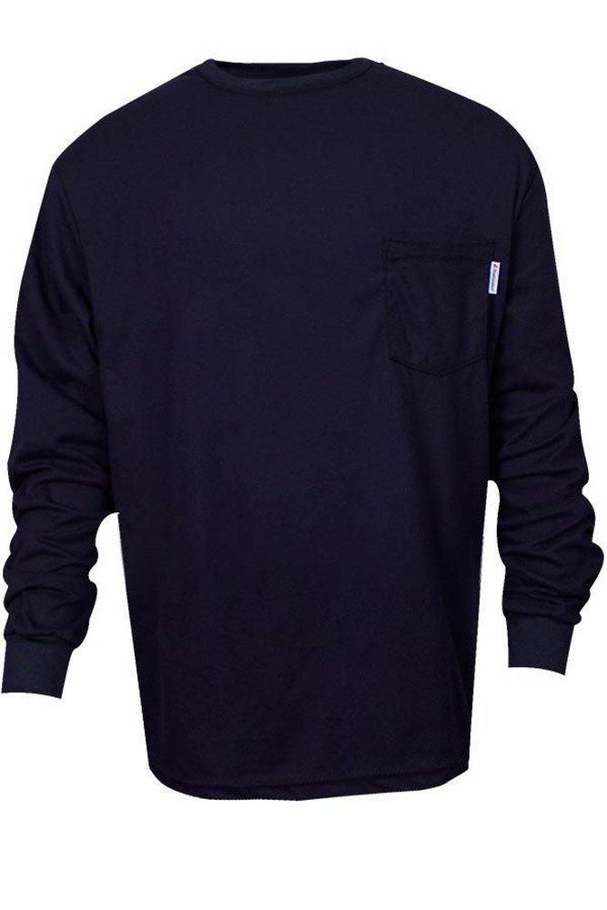 National Safety Apparel&reg; Navy FR LONG SLV TSHIRT HRC2 NABL 3X 