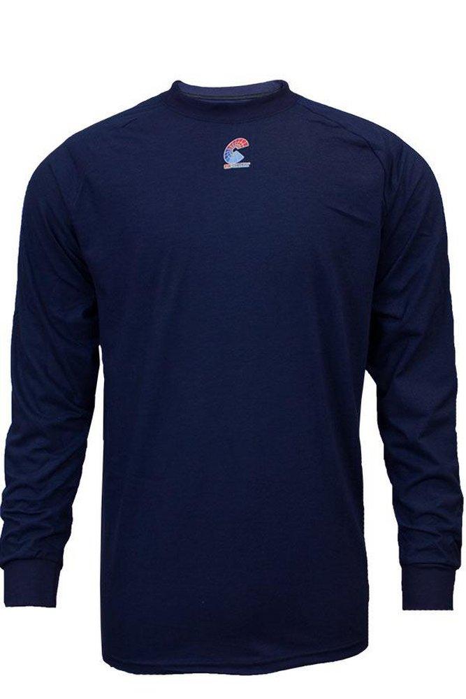 National Safety Apparel&reg; Navy FR LONG SLV TSHIRT NABL HRC1 LRG 