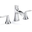Speakman Polished Chrome Deck Mount Widespread Bathroom Sink Faucet with Double Lever Handle 