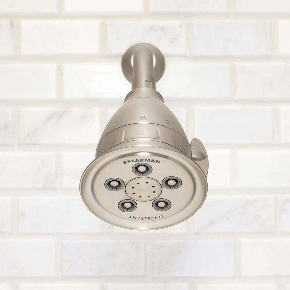 Speakman Brushed Nickel Multi Combination,Intense,Needle Spray and Pulsating Massage Showerhead 