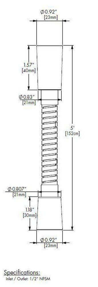 Speakman Polished Nickel 5-FT METAL SHOWER HOSE-PN 