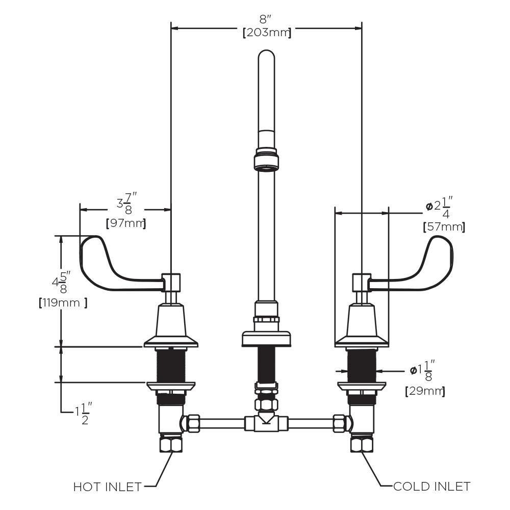 Speakman Polished Chrome Two Handle Widespread Bathroom Sink Faucet 