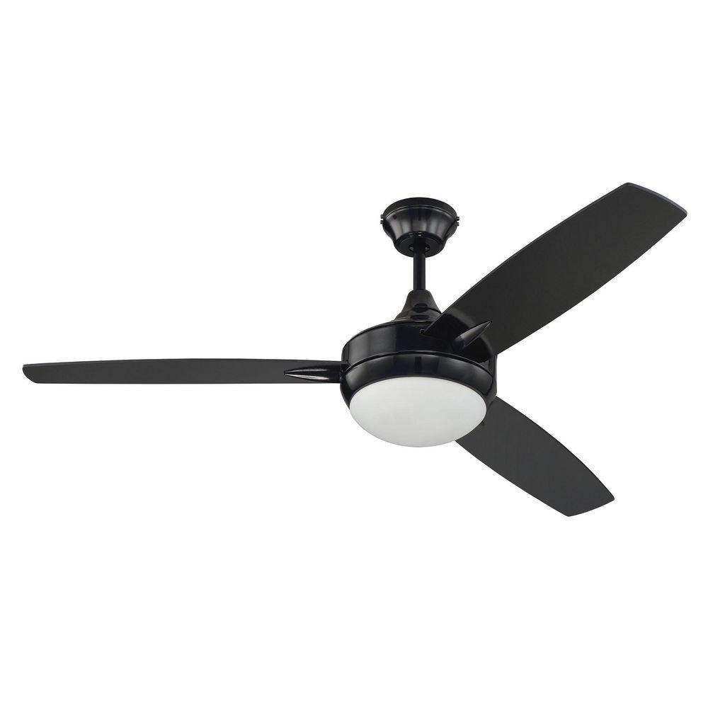 Craftmade Gloss Black 54.01W 3-Blade Ceiling Fan with 52 in. Blade Span 