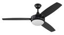 Craftmade Gloss Black 54.01W 3-Blade Ceiling Fan with 52 in. Blade Span 