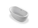 Acrylic Freestanding Oval Bathtub with Fluted Shroud and Center Drain in White
