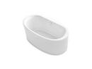 65-1/2 x 35-1/2 in. Acrylic Soaker Freestanding Oval Bathtub with Center Drain in White