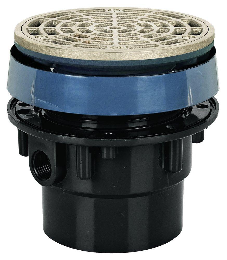 Sioux Chief Hub ABS Floor Drain Assembly with 5-1/2 in. Round Nickel Bronze Grate 