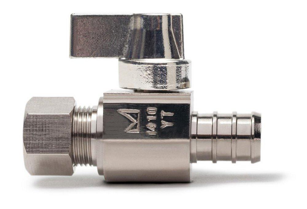 Sioux Chief Nickel Plated F1807 x Compression Straight Supply Stop Valve in Nickel Plated 