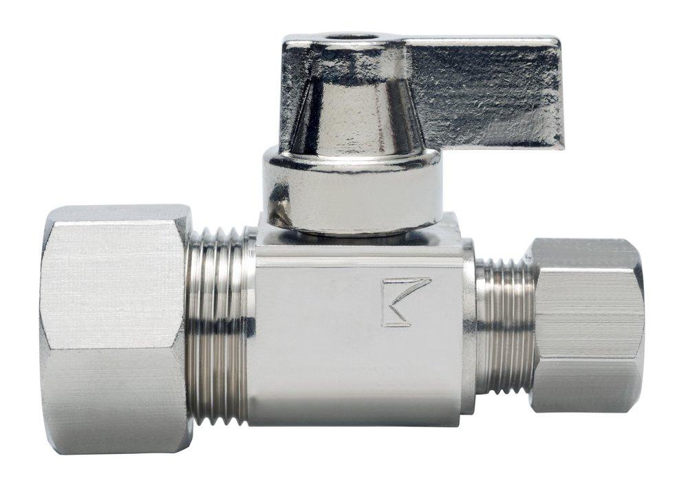 Sioux Chief Bright Nickel Compression Lever Straight Supply Stop Valve in Bright Nickel 