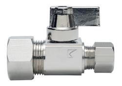 5/8 x 3/8 in. Compression Lever Straight Supply Stop Valve in Bright Nickel