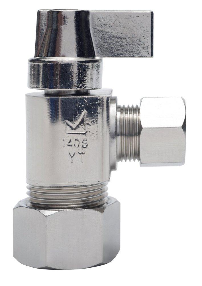 Sioux Chief Nickel Plated Compression Lever Straight Supply Stop Valve in Nickel Plated 