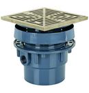 3 x 4 in. Hub PVC Floor Drain Assembly with Square Nickel Bronze Grate