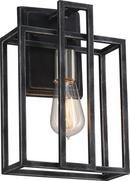 60W 1-Light Medium E-26 Base Incandescent Wall Sconce in Iron Black with Brushed Nickel Accents