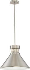 15W 1-Light Connector LED Pendant in Brushed Nickel with White